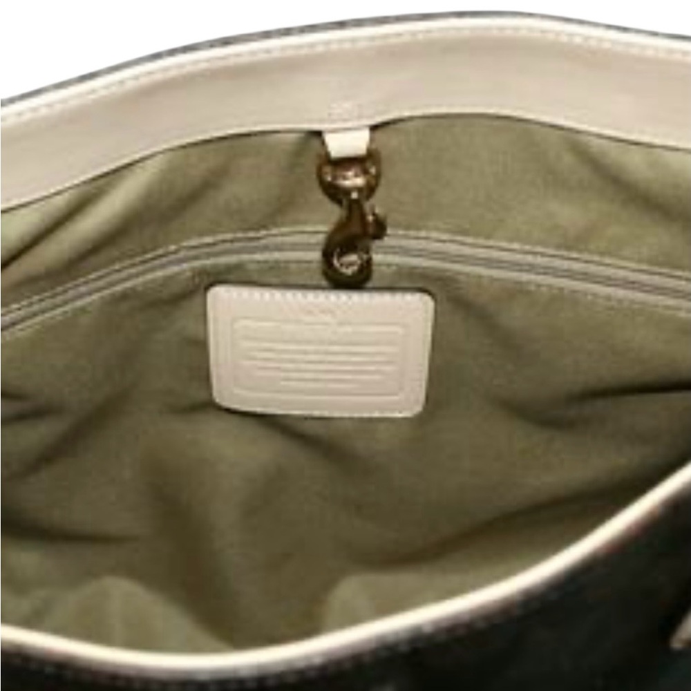 Coach Peyton Signature Chain Tote Brown Tan Canvas Gold Hardware - Picture 7 of 10